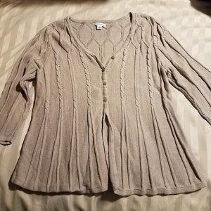 🥰3☆$25  Croft and Barrow cream/tan sweater